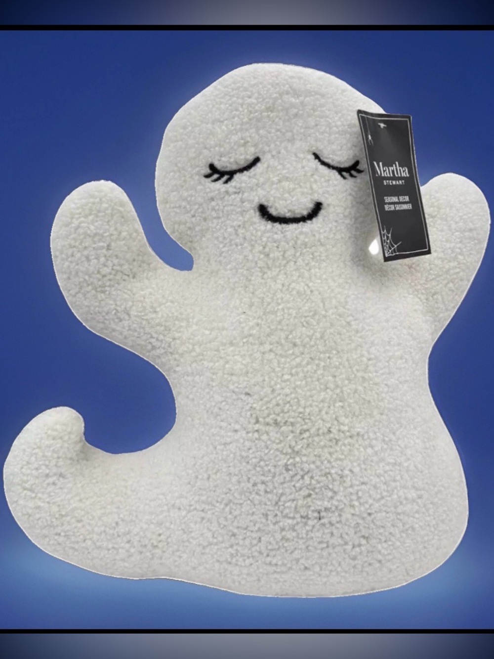 NEW w Tags Martha Stewart White Halloween Ghost 14” Weighted Shelf Sitter Pillow